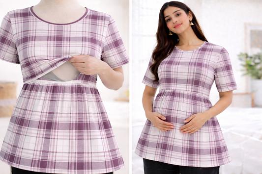 Wine Box - Feeding Peplum Top