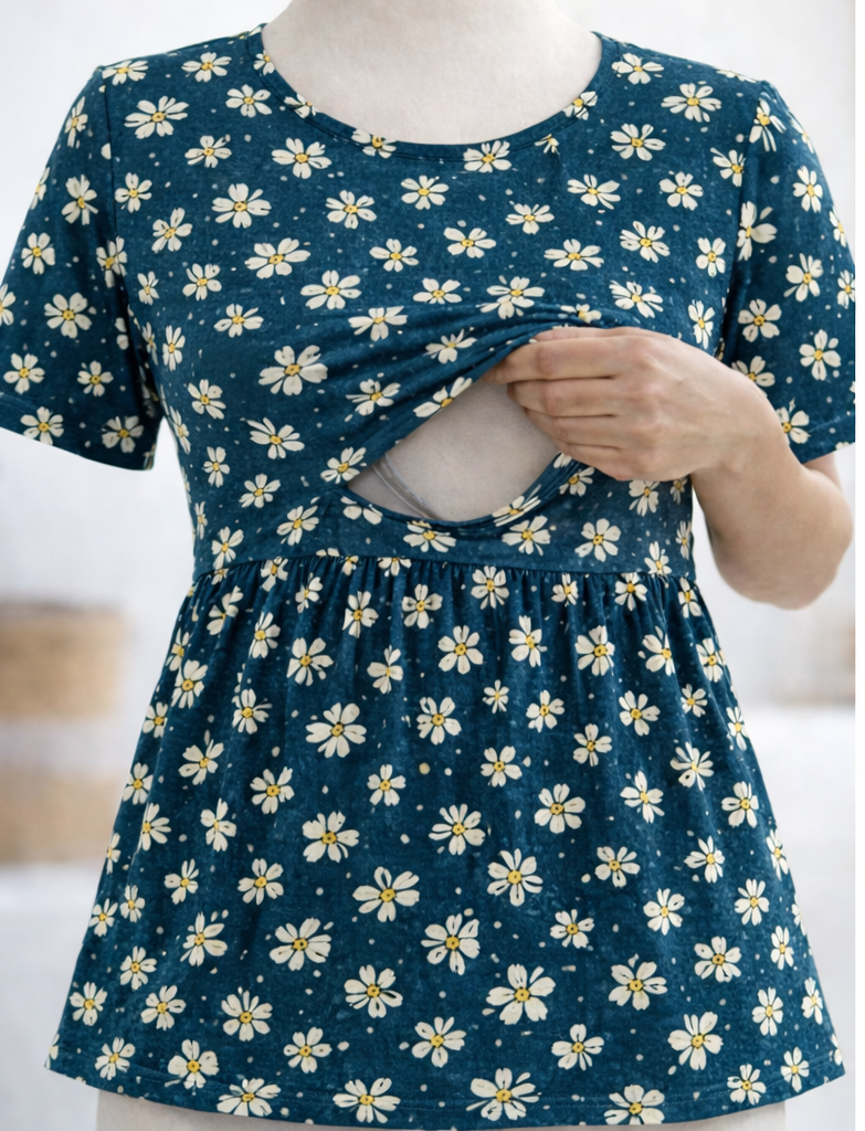 Vintage Green - Feeding Peplum Top