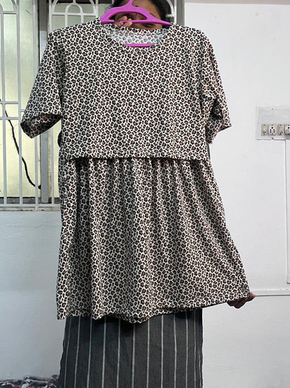 Leopard - Feeding Peplum Top