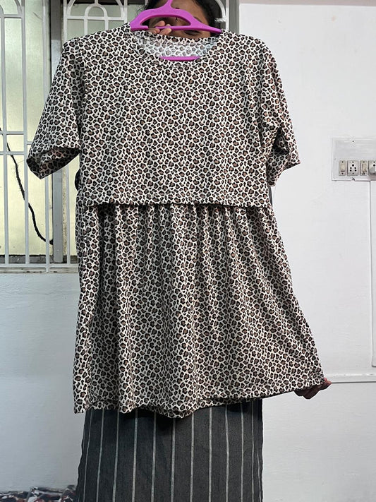 Leopard - Feeding Peplum Top