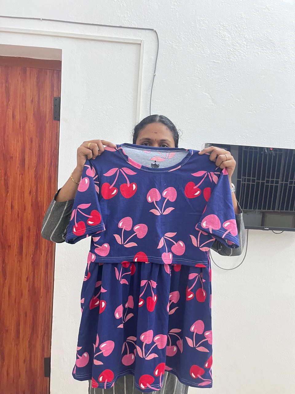 Cherry - Feeding Peplum top