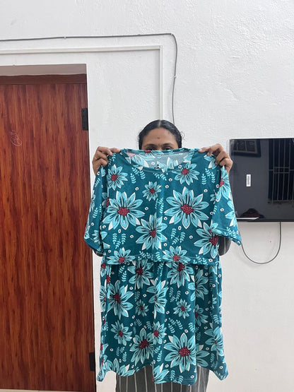 Turquoise - Feeding peplum Top