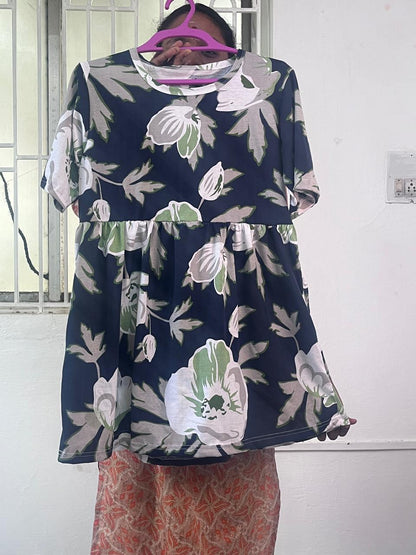 White Flowers - Peplum top