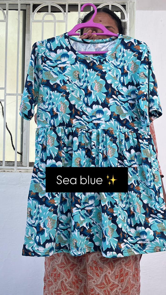 Sea blue - Peplum Top