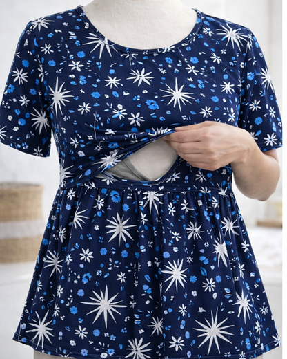 Blue Star - Feeding Peplum Top