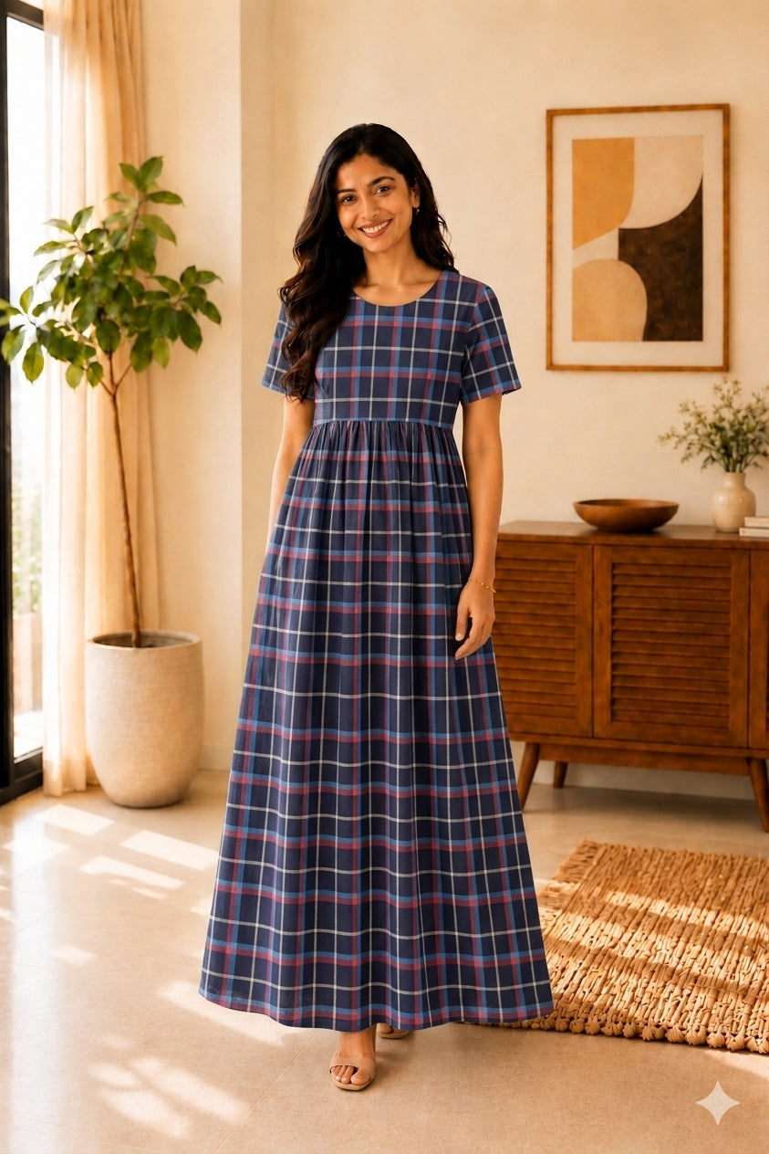 Navy Checks - Non Feeding Lounge Wear