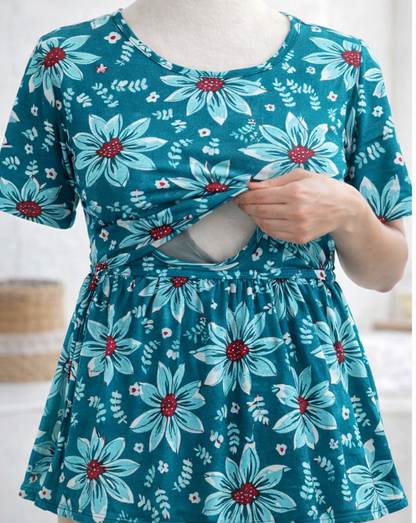 Turquoise - Feeding peplum Top